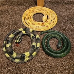Vintage Rubber Toy Snakes Set of 3